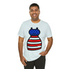 Patriotic Red, White and Blue Lady Casual Dress 4th of July Short Sleeve T-Shirt