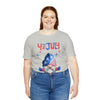 Thumbs Up Patriotic Gnome Celebrating the 4th of July Short Sleeve T-Shirt