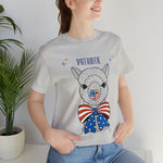 Patriotic Llama Love on the 4th of July Short Sleeve T-Shirt