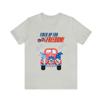 Fired Up for Freedom Gnomes and Trucks 4th of July Short Sleeve T-Shirt