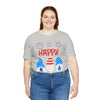 Patriotic Gnomes Sending a Happy 4th of July Short Sleeve T-Shirt