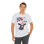 Mother Moo Patriotic USA Cow 4th of July Short Sleeve T-Shirt