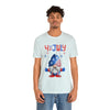 Thumbs Up Patriotic Gnome Celebrating the 4th of July Short Sleeve T-Shirt