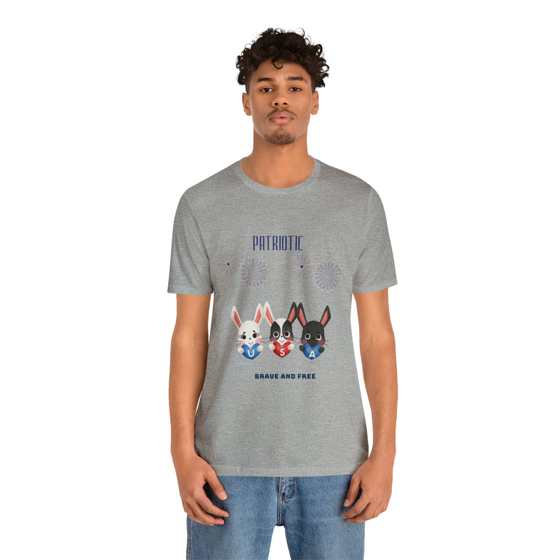 Adorable Patriotic Bunnies Celebrating the 4th of July Short Sleeve T-Shirt