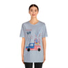 Freedom and Fireworks Patriotic Truck Let's Get Lit on the 4th of July Short Sleeve T-Shirt