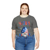 Thumbs Up Patriotic Gnome Celebrating the 4th of July Short Sleeve T-Shirt