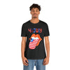 Patriotic Lips Being Funny on the 4th of July Short Sleeve T-Shirt