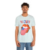 Patriotic Lips Being Funny on the 4th of July Short Sleeve T-Shirt