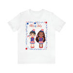 Celebrating 4th of July Patriotic Girls Short Sleeve T-Shirt