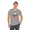 Cute Brave and Free Patriotic Dog on the 4th of July Short Sleeve T-Shirt