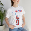 Statue of Liberty Home of the Brave and Free 4th of July Short Sleeve T-Shirt