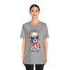 Cute Brave and Free Patriotic Dog on the 4th of July Short Sleeve T-Shirt