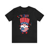 Patriotic Gnome Showing Love on the 4th of July Short Sleeve T-Shirt