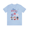 Happy Independence Day From the Rocking Gnome Band Celebrating the 4th of July Short Sleeve T-Shirt