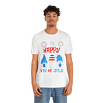 Patriotic Gnomes Sending a Happy 4th of July Short Sleeve T-Shirt