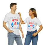 Patriotic Gnomes Sending a Happy 4th of July Short Sleeve T-Shirt