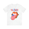 Patriotic Lips Being Funny on the 4th of July Short Sleeve T-Shirt