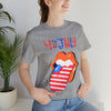 Patriotic Lips Being Funny on the 4th of July Short Sleeve T-Shirt