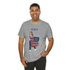 Let's Be Patriotic Flags and Fireworks Lady 4th of July Short Sleeve T-Shirt