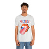 Patriotic Lips Being Funny on the 4th of July Short Sleeve T-Shirt