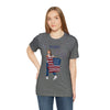 Let's Be Patriotic Flags and Fireworks Lady 4th of July Short Sleeve T-Shirt