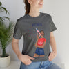 Life is Good When You're Free and Having Fun Patriotic Lady 4th of July Short Sleeve T-Shirt