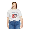 The Joy of Being Patriotic Lady Celebrating the Land of the Free 4th of July Short Sleeve T-Shirt
