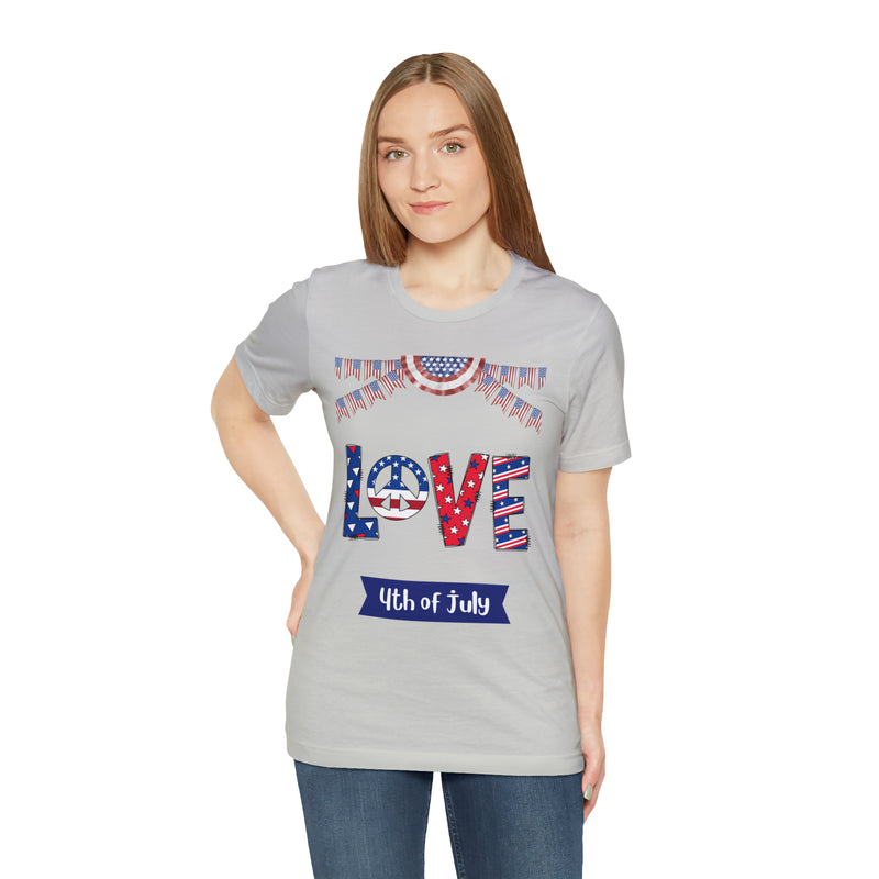 4th of July Love Short Sleeve T-Shirt