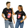 Patriotic Lips Being Funny on the 4th of July Short Sleeve T-Shirt
