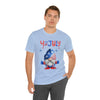 Thumbs Up Patriotic Gnome Celebrating the 4th of July Short Sleeve T-Shirt