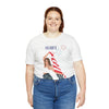 Cute Patriotic and Free Lady Celebrating the 4th of July Short Sleeve T-Shirt