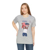 The Joy of Being Patriotic Lady Celebrating the Land of the Free 4th of July Short Sleeve T-Shirt