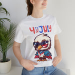 4th of July Little Cool Patriotic Eagle 4th of July Short Sleeve T-Shirt