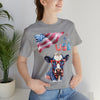 Mother Moo Patriotic USA Cow 4th of July Short Sleeve T-Shirt