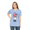 The Joy of Being Patriotic Lady Celebrating the Land of the Free 4th of July Short Sleeve T-Shirt