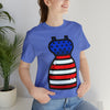 Patriotic Red, White and Blue Lady Casual Dress 4th of July Short Sleeve T-Shirt