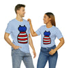 Patriotic Red, White and Blue Lady Casual Dress 4th of July Short Sleeve T-Shirt