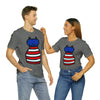 Patriotic Red, White and Blue Lady Casual Dress 4th of July Short Sleeve T-Shirt