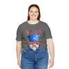 Brave and Patriotic Gnome on the 4th of July Short Sleeve T-Shirt