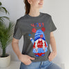 Patriotic Gnome Celebrating the 4th of July Short Sleeve T-Shirt