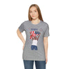 The Joy of Being Patriotic Lady Celebrating the Land of the Free 4th of July Short Sleeve T-Shirt