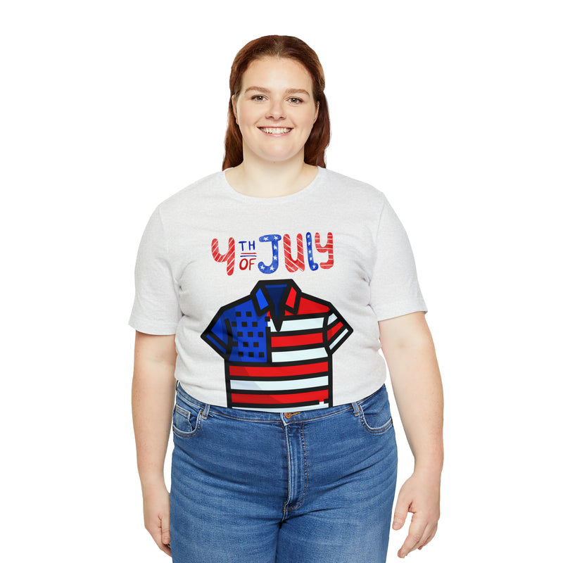 Patriotic Red, White and Blue Casual Shirt 4th of July Short Sleeve T-Shirt