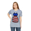 Patriotic Red, White and Blue Lady Casual Dress 4th of July Short Sleeve T-Shirt
