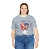 The Joy of Being Patriotic Lady Celebrating the Land of the Free 4th of July Short Sleeve T-Shirt
