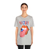 Patriotic Lips Being Funny on the 4th of July Short Sleeve T-Shirt