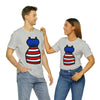 Patriotic Red, White and Blue Lady Casual Dress 4th of July Short Sleeve T-Shirt