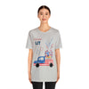 Freedom and Fireworks Patriotic Truck Let's Get Lit on the 4th of July Short Sleeve T-Shirt