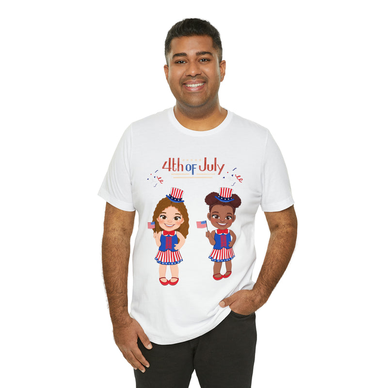 Celebrate With Us Patriotic Girls 4th of July Short Sleeve T-Shirt