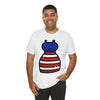 Patriotic Red, White and Blue Lady Casual Dress 4th of July Short Sleeve T-Shirt