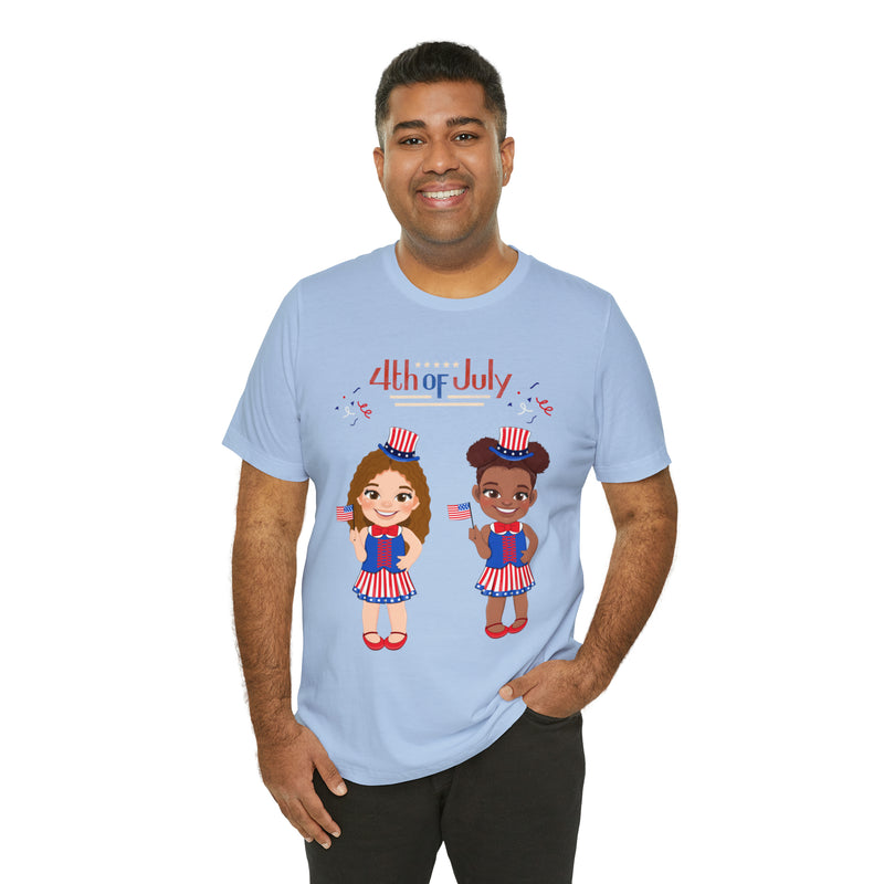 Celebrate With Us Patriotic Girls 4th of July Short Sleeve T-Shirt